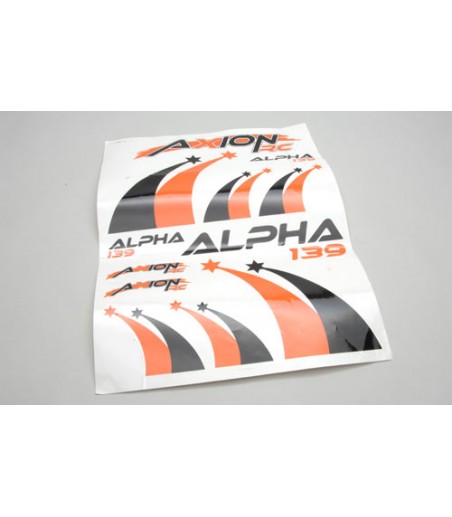 Axion Alpha 139 BL 3X Decal Sheet (Orange/Black)