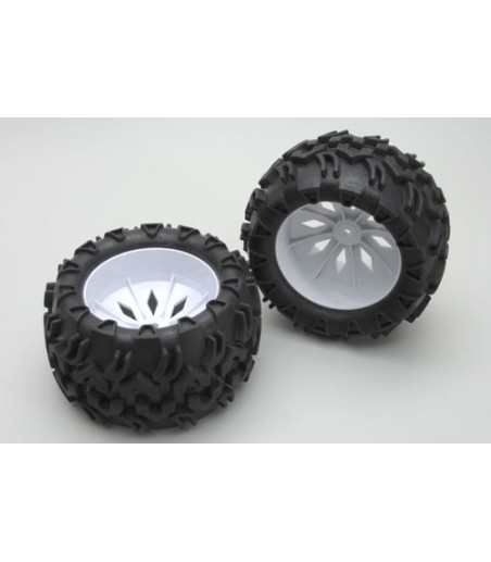 River Hobby Wheels and Tyres White(Pair)- Blaze