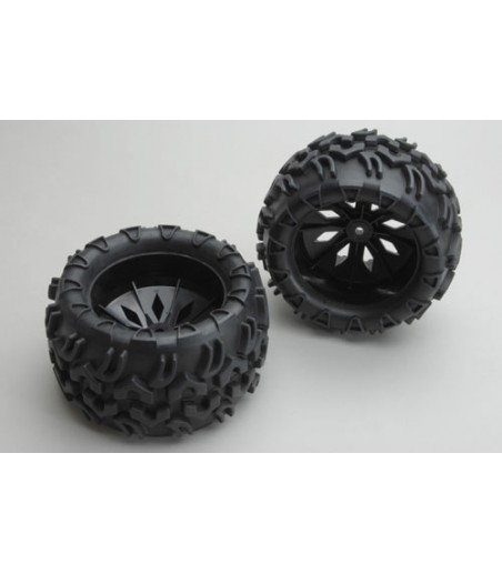 River Hobby Blaze - Black Wheels and Tyres (Pair)