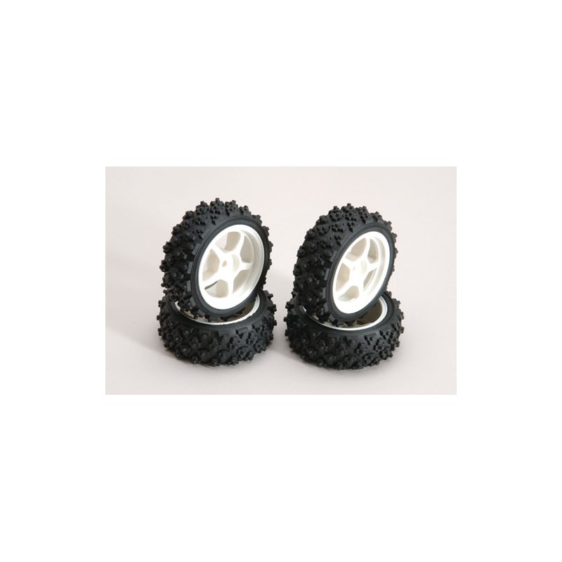 Ripmax White Wheel w/Spike Tyre Pk4