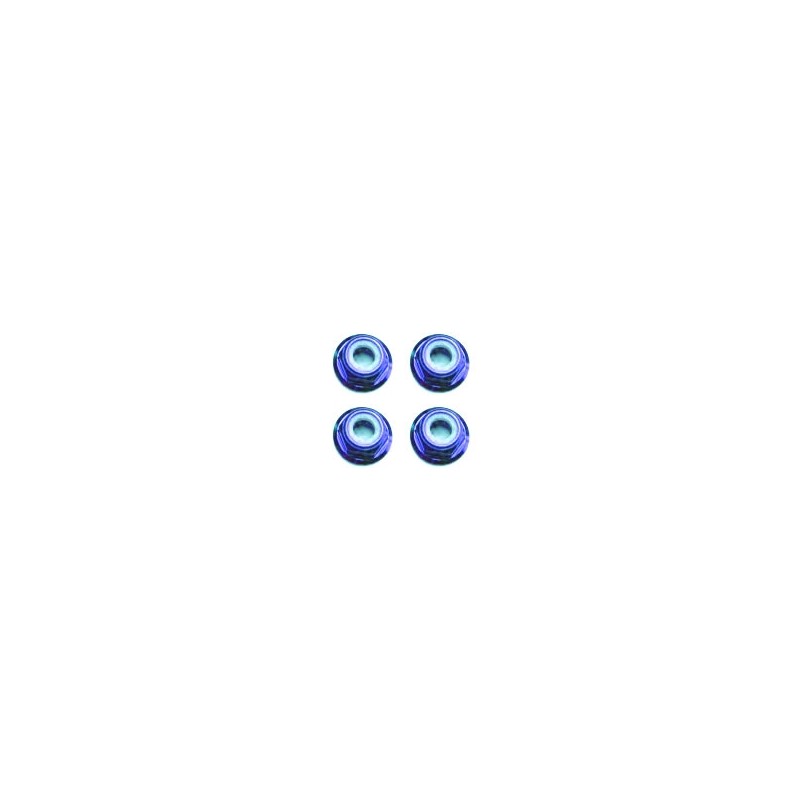 FASTRAX M3 BLUE FLANGED LOCKNUTS 4PCS