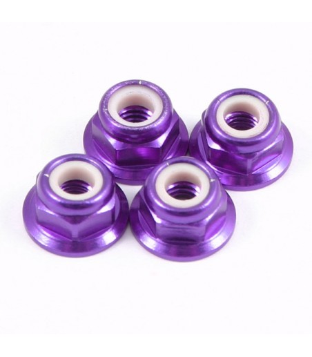 Fastrax M4 Purple Flanged Locknuts (4PCS)