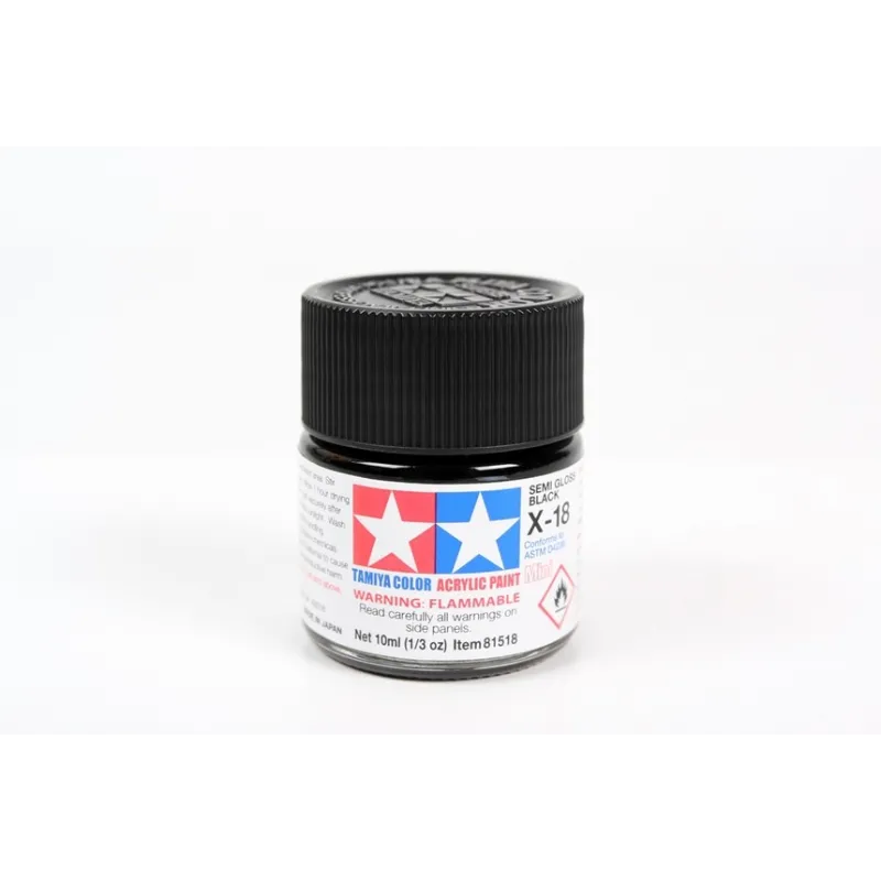 TAMIYA Acrylic Mini X-18 Semi Gloss Black