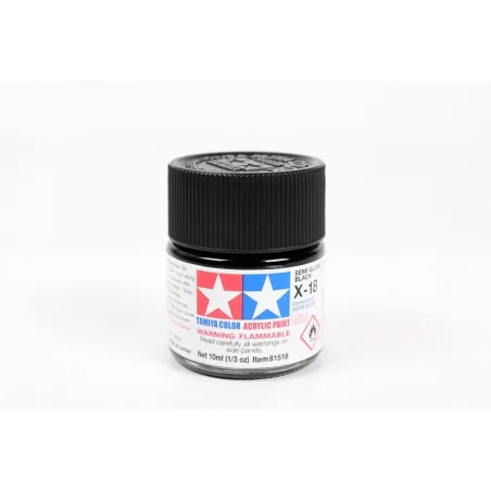 TAMIYA ACRYLIC MINI X-18 SEMI GLOSS BLACK