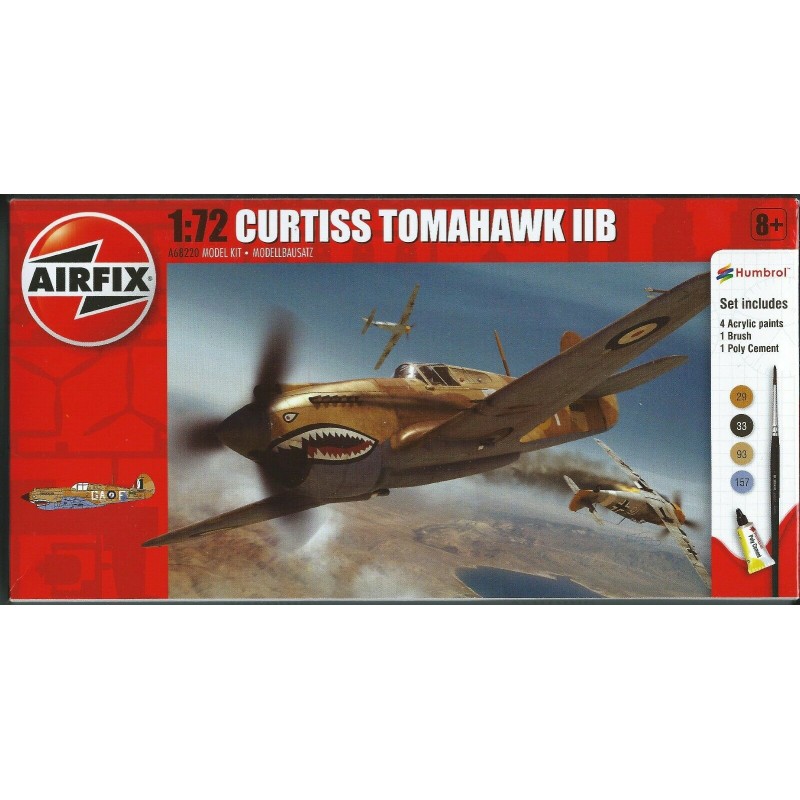 Airfix 1 72 Curtiss Tomahawk IIB Model Aircraft Kit Starter Set Airfix 1 72 Curtiss Tomahawk IIB Model Aircraft Kit Starter Set