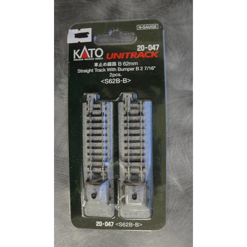 Kato 20-048 50mm Straight Track W/Bumper C (2 Pcs.)