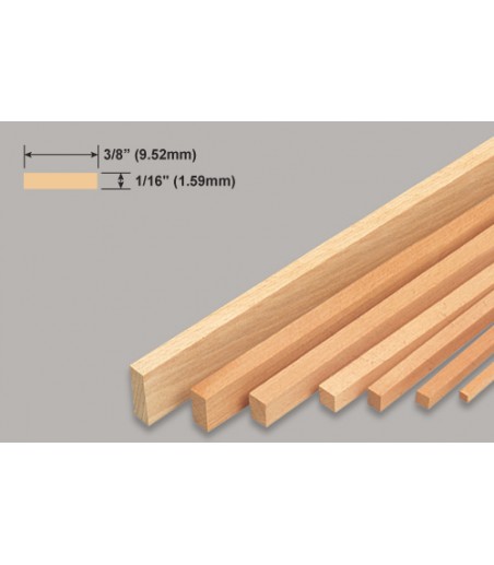 Slec Balsa Strip 1/16x3/8x36"/ 1.59x9.52