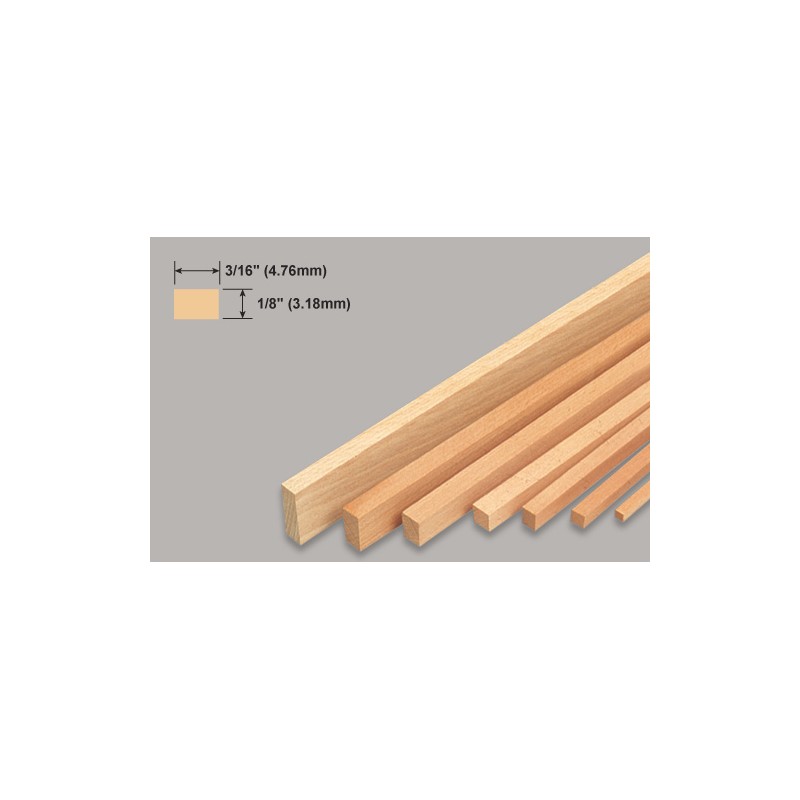 Slec Balsa Strip 1/8x3/16x36"/ 3.18x4.76