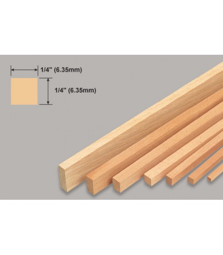 Slec Balsa Strip 1/4x1/4x36" / 6.35x6.35