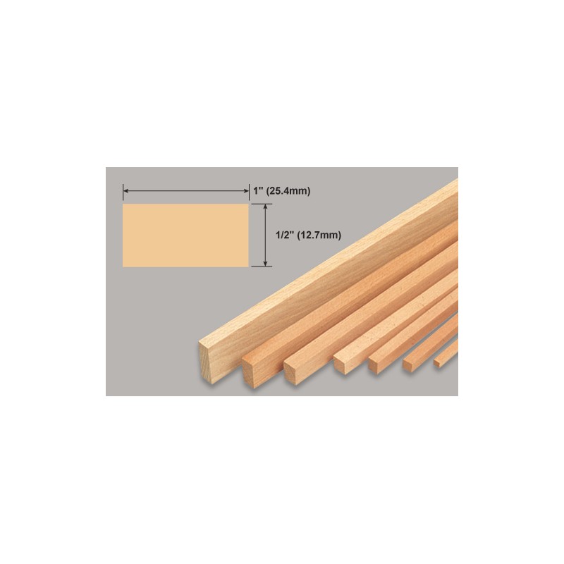 Slec Balsa Strip 1/2x1x36" / 12.7x25.4