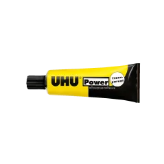 UHU POWER CONTACT GLUE ADHESIVE EXTRA STRONG TRANSPARENT BOND 33ml