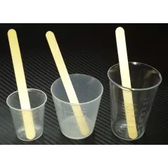 Graduated Mixing pots with spatulas, 50ml/60ml, pack of 5