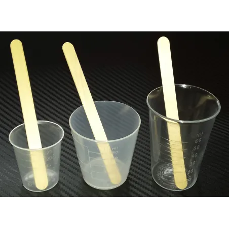 Graduated Mixing pots with spatulas, 50ml/60ml, pack of 5