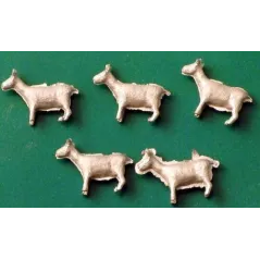 OO figures (animals) - 5 Unpainted White-metal Goats - Springside A6