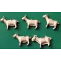OO figures (animals) - 5 Unpainted White-metal Goats - Springside A6