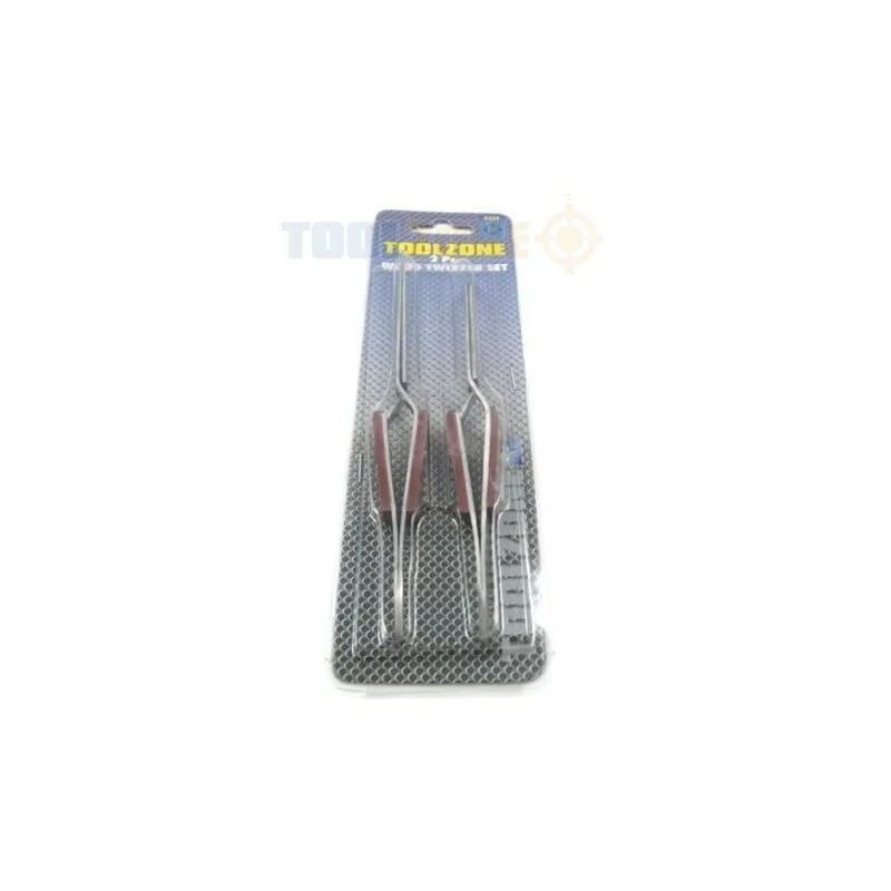 Toolzone 2Pc Self Locking Tweezers