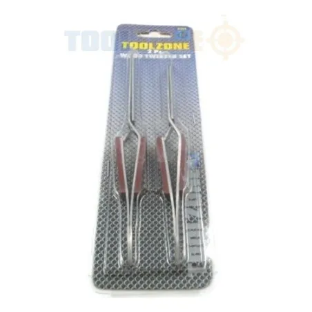 Toolzone 2Pc Self Locking Tweezers