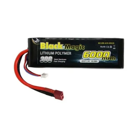 BLACKM 6000mAh 7.4V 2S2P 30C Semi Hard T-Type Connector O-BM35-6002T