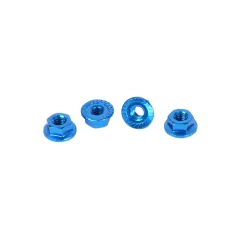 CORE RC - Serrated Alloy M4 Nuts Blue pk 4