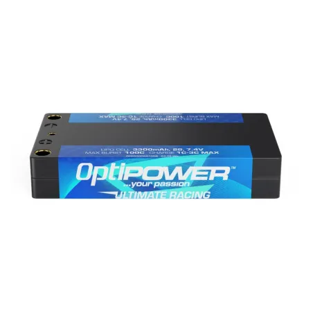 OPTIPOWER 3300MAH 2S SHORTY LIPO - 4MM BULLET