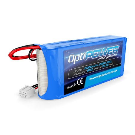 OPTIPOWER LIPO CELL 5000mah 2S RX Pack