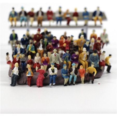 H/O Scale 1/87 mixed painted seated people 5 pack 