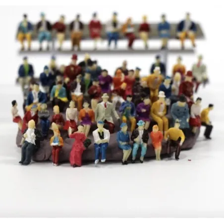 H/O Scale 1/87 mixed painted seated people 5 pack 