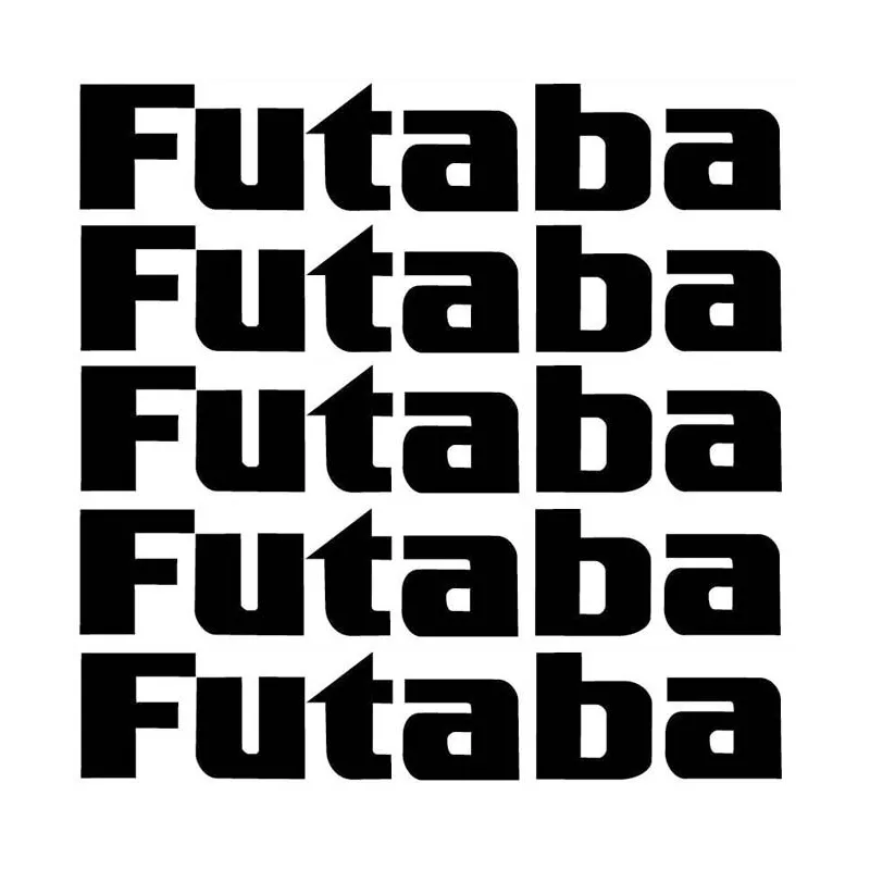 Futaba sticker Black 62mm x 11mm 5 pack