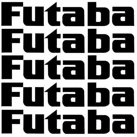 Futaba sticker Black 62mm x 11mm 5 pack
