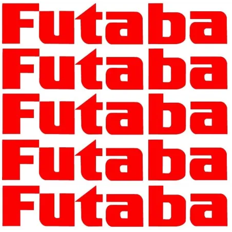 Futaba sticker Red 62mm x 11mm 5 pack