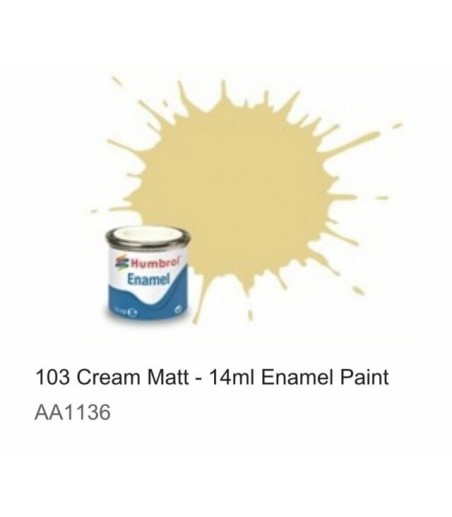 Humbrol No 103 Cream - Matt - Tinlet No 1 (14ml)