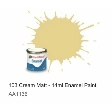 Humbrol No 103 Cream - Matt - Tinlet No 1 (14ml)