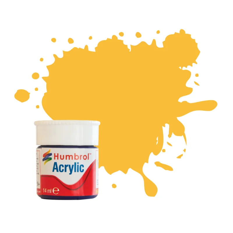 Humbrol No 24 Trainer Yellow - Matt -12ml Acrylic