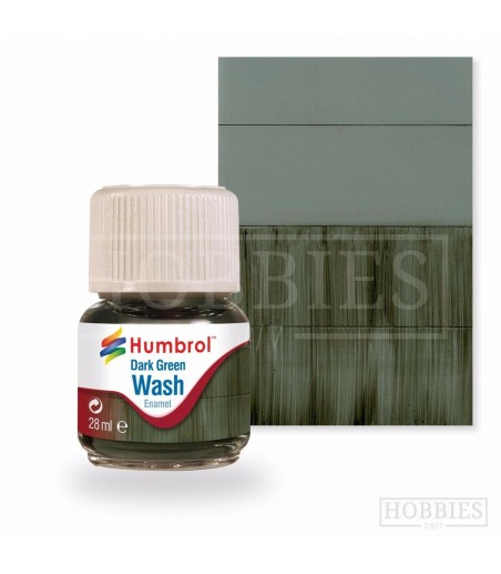 Humbrol 28ml Enamel Wash - Dark Green