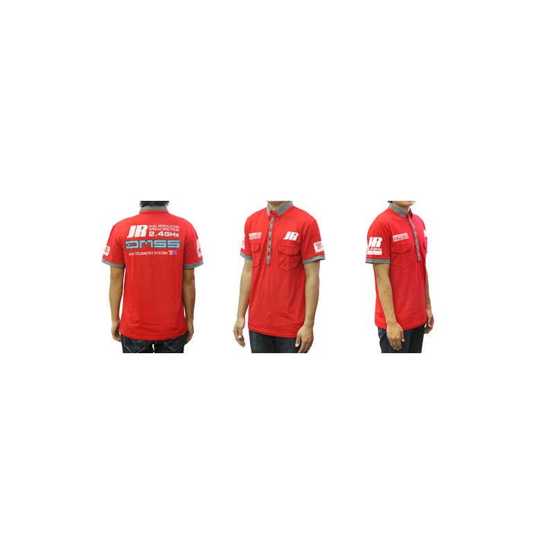 JR Propo DMSS Logo Red Polo Shirt (Medium)