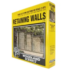 Woodland Scenics C1259 Retaining Walls - Cut Stone - Pack Of 3