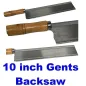 10" (250mm) Gents Saw / Backsaw Woodwork Dovetail 