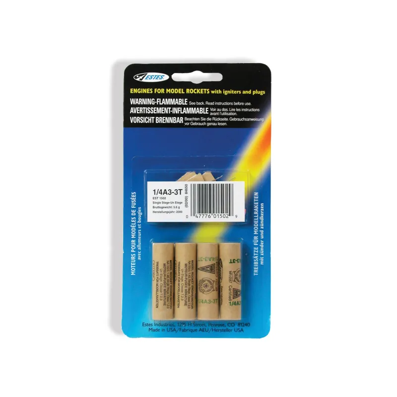 ESTES Rocket motors 1/4A3-3T (Pk4) D-ES1502