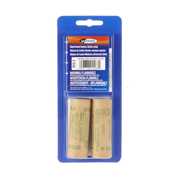 ESTES Rocket motors D12-3 (Pk2) D-ES1566