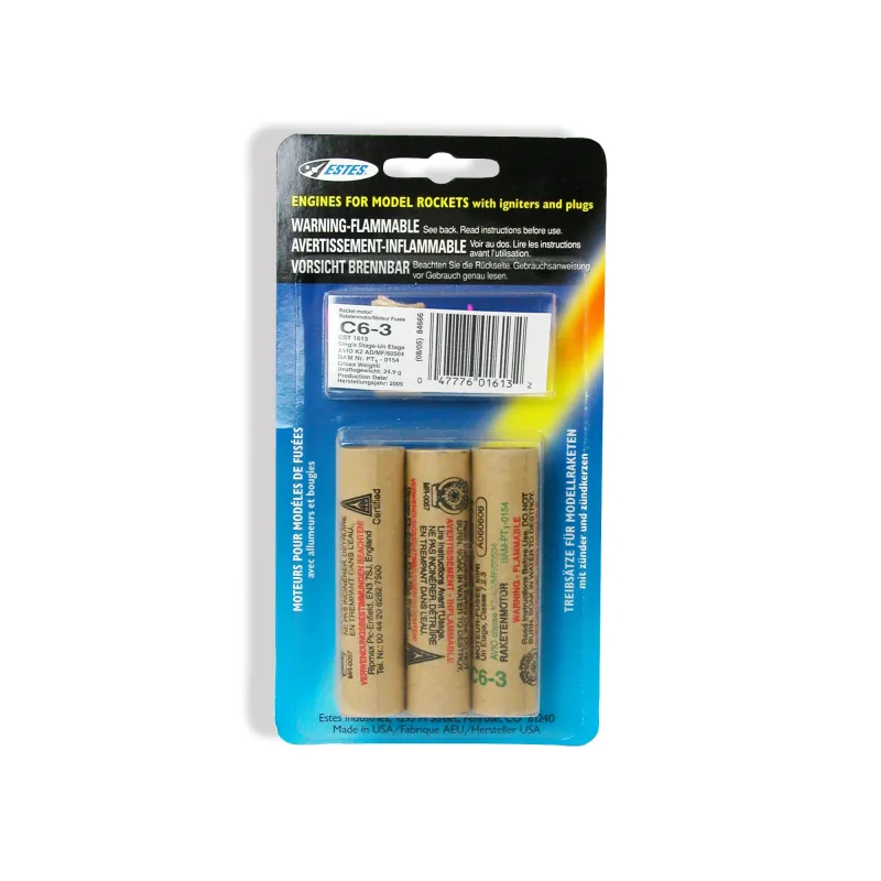 ESTES Rocket motors C6-3 (Pk3) D-ES1613