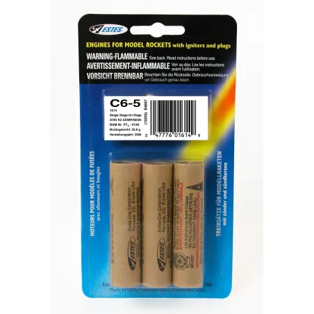 ESTES Rocket motors C6-5 (Pk3) D-ES1614
