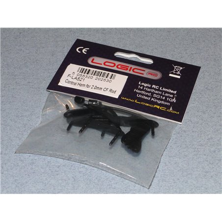 RACTIVE Control Horn for 2.0mm CF Rod (Pk4) F-RCA282