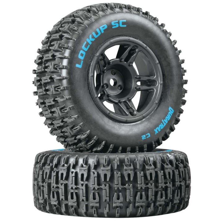 DURATRAX Lockup SC Tire C2 Mounted Black Slash Front (2) G-DTXC3670