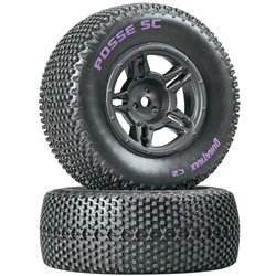 DURATRAX Posse SC Tire C2 Mntd Blk Slash Blitz SCRT10 (2) G-DTXC3695
