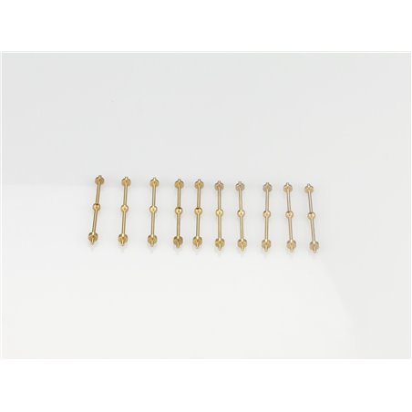 RACTIVE 1 Hole Capping Rail Stanchion, Brass 32mm J-RMA66132C