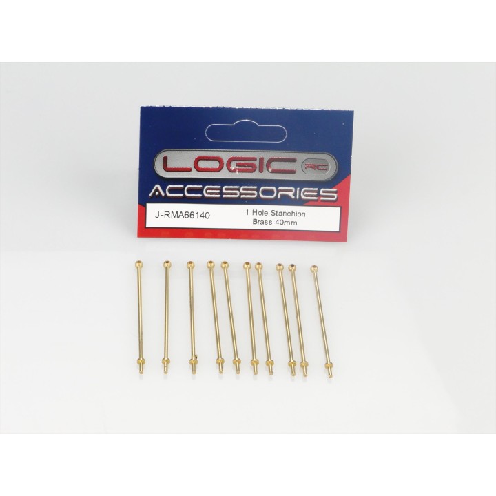 RACTIVE 1 Hole Stanchion, Brass 40mm (Pk10) J-RMA66140