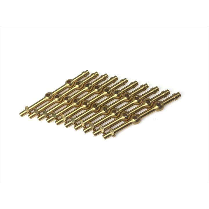 RACTIVE 2 Hole Capping Rail Stanchion, Brass 20mm J-RMA66220C