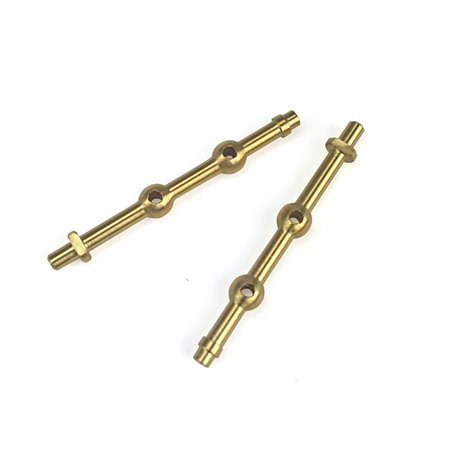 RACTIVE 2 Hole Capping Rail Stanchion, Brass 20mm J-RMA66220C