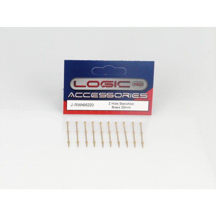 RACTIVE 2 Hole Stanchion, Brass 20mm (Pk10) J-RMA66220