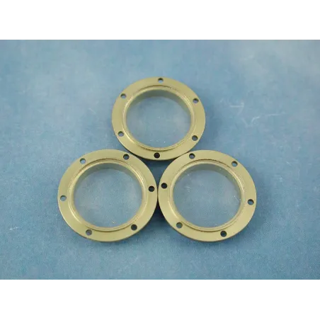 RACTIVE Porthole, 16mm, With 6 Hole Flange, Glazed, 10pk J-RMA67016